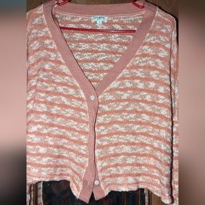 Crop striped cardigan